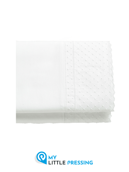 Drap blanc brodé - My Little Pressing